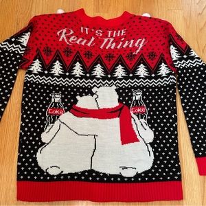 Coca Cola bear Classic Cardigan Sweater size small